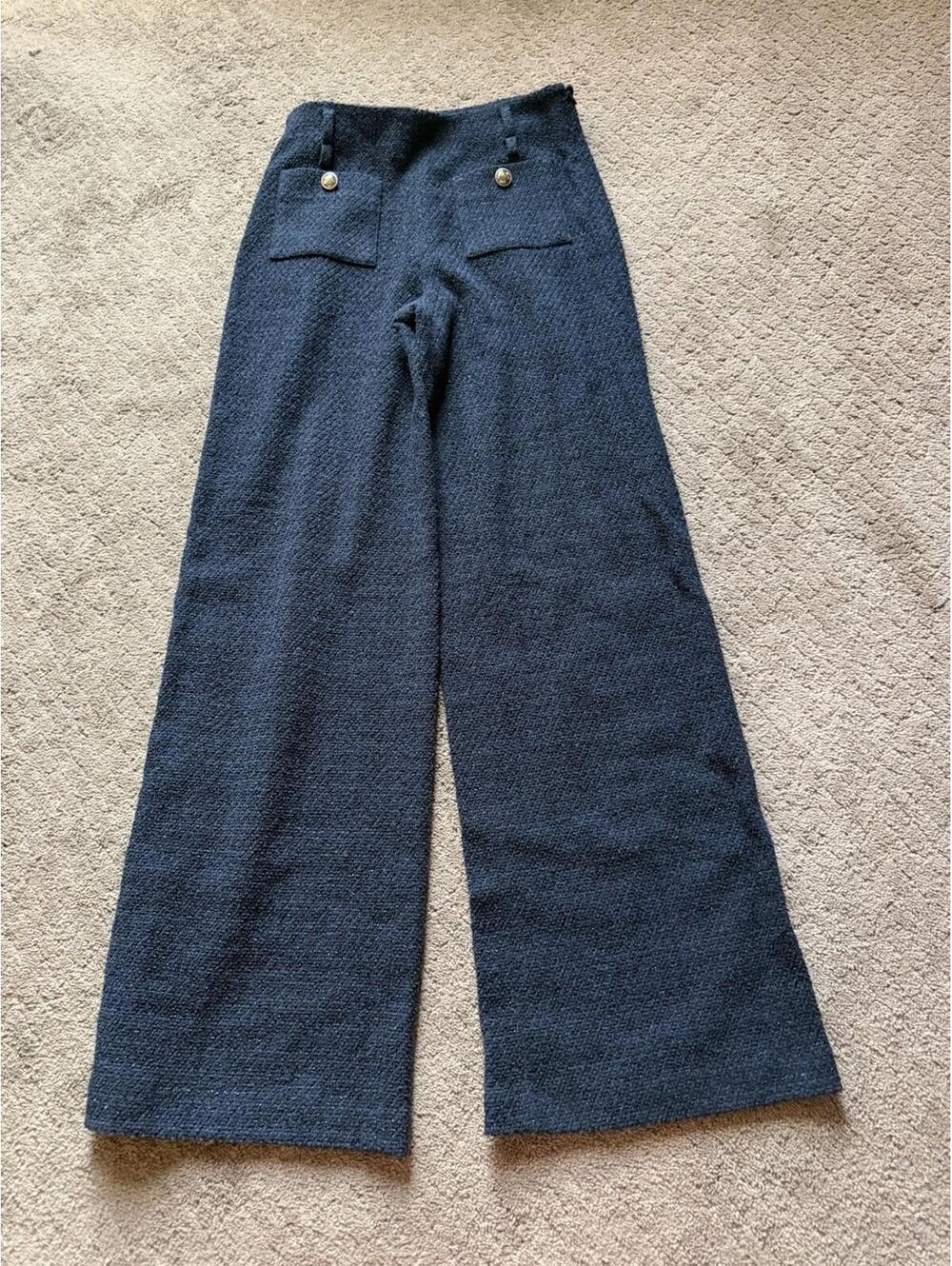 maje Women’s Marine Navy High Waist Dress Pants Size 38 $410